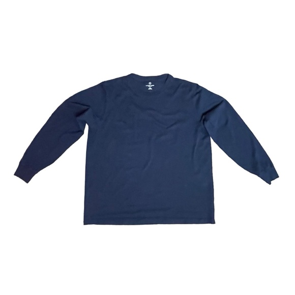 Lands End Super-T Mens Large L Blue Cotton Long Sleeve Crew Neck T-Shirt Casual - Picture 2 of 13